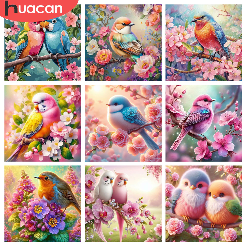 Resin Art Rose - HUACAN diamant peinture oiseau fleur Animal