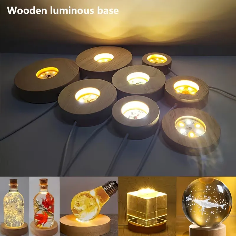 Resin Art Stand - Base de veilleuse LED ronde en