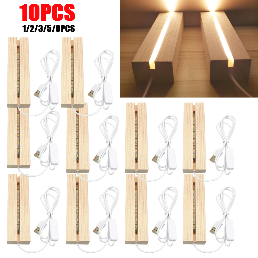 Resin Art Stand - Présentoir lumineux LED en bois cristal,