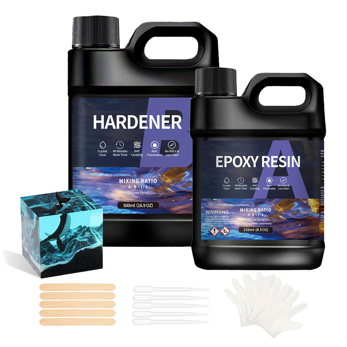 Resin Art Ratio - Kit de résine époxy AB professionnel,