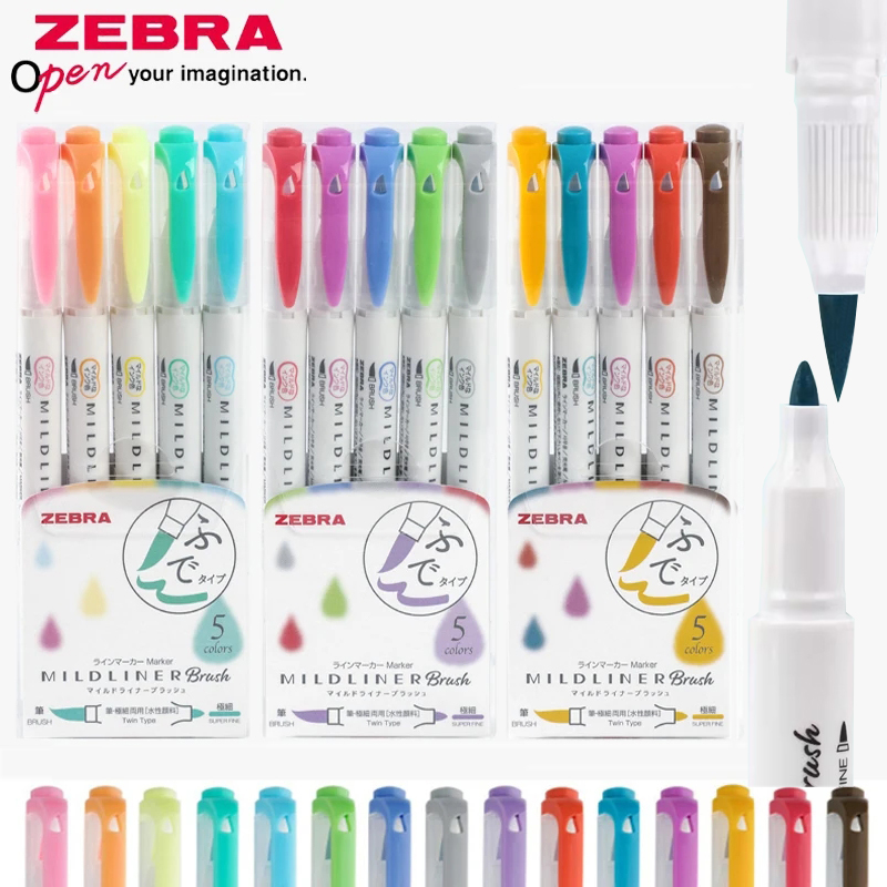 Zebra Pen Sarasa - Ensemble de stylos surligneurs à double