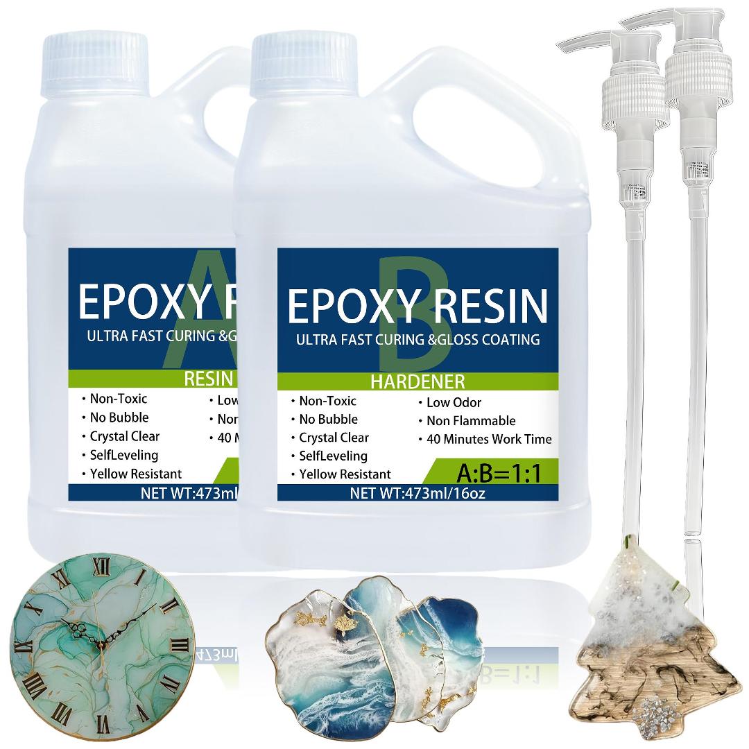 Resin Art Ratio - Kit de résine époxy 32OZ, résine