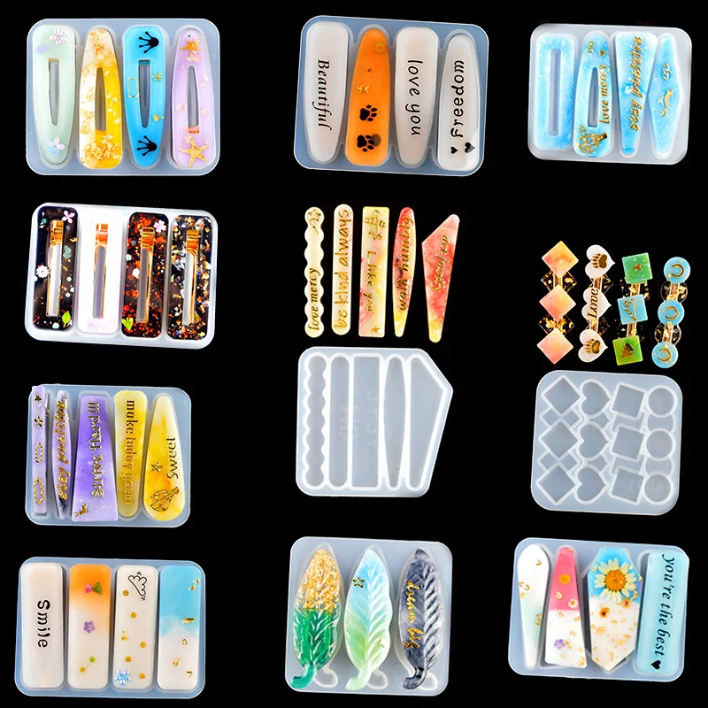 Resin Art Stone - Pince à cheveux en résine époxy,