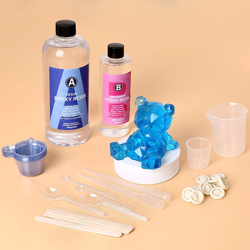 Resin Art Stone - Kit de résine époxy transparente, mélange
