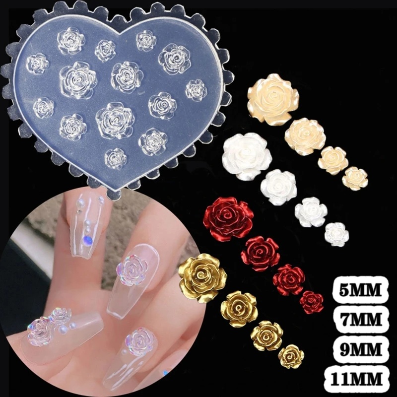 Resin Art Rose - Décorations d'ongles en forme de rose