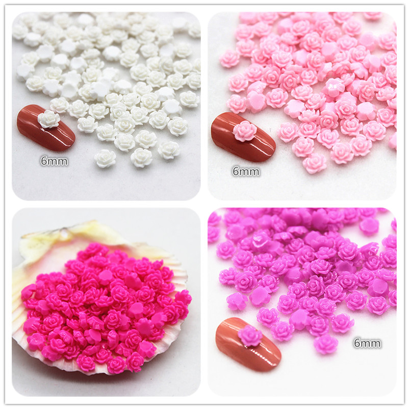 Resin Art Rose - Mini cabochon en résine rose 6mm,