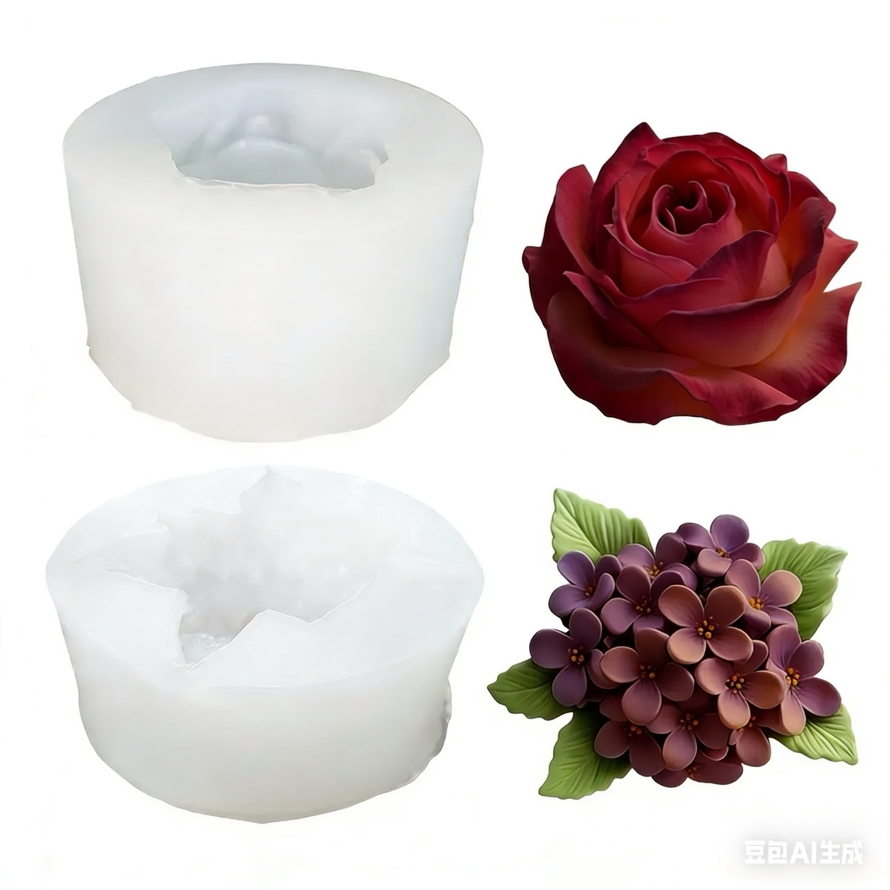 Resin Art Rose - 2 morceaux de moules en silicone