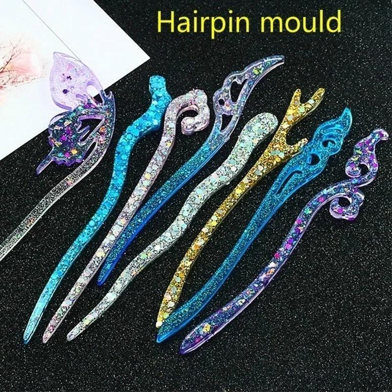 Resin Art Diy - Épingle à cheveux transparente en Silicone,