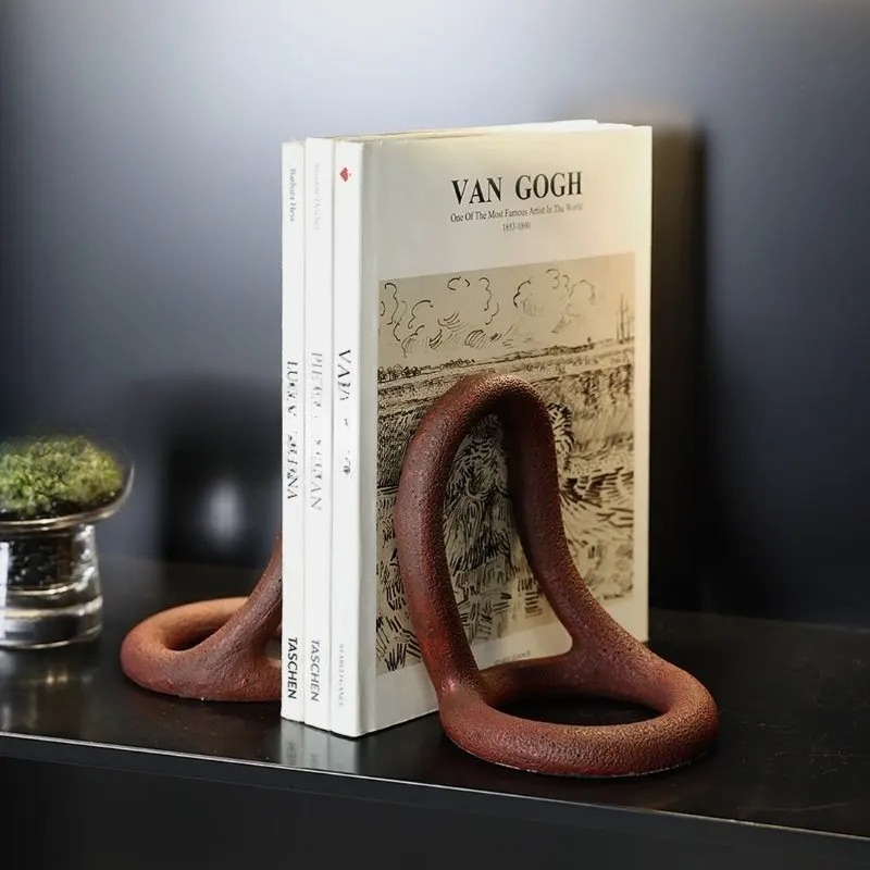 Resin Art Stand - Serre-livres minimalistes pour bureau, support de