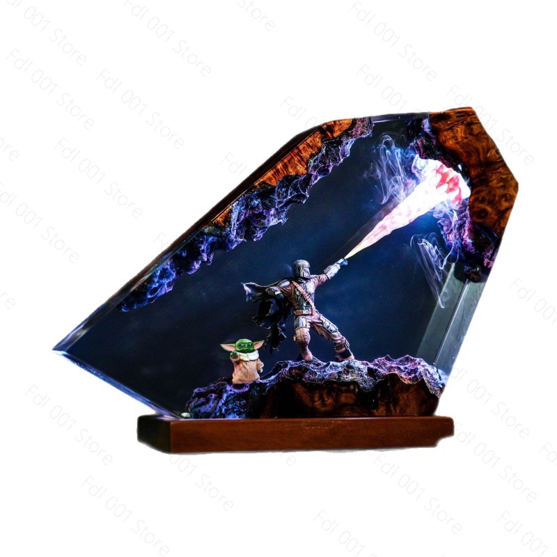 Resin Art Lamp - Lampe en résine artisanale, produit fini
