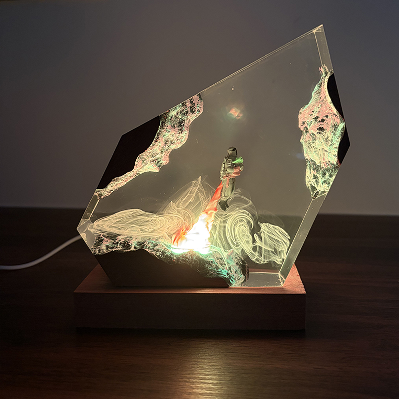 Resin Art Lamp - Lampe de Table en Résine Organisme