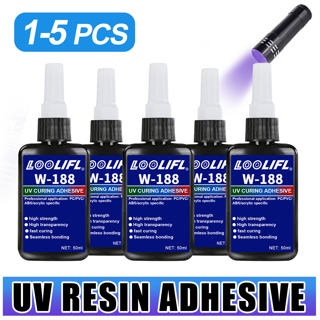 Resin Art Lamp - LOOLIFL 188 Colle Résine UV Ultra-Résistante