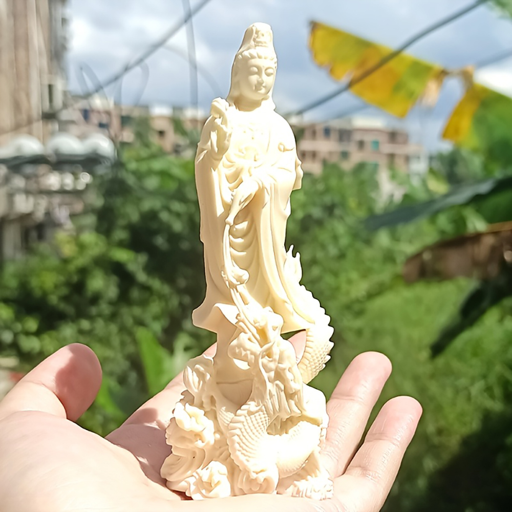 Resin Art Aesthetic - Statue de Bouddha Guanyin en résine,