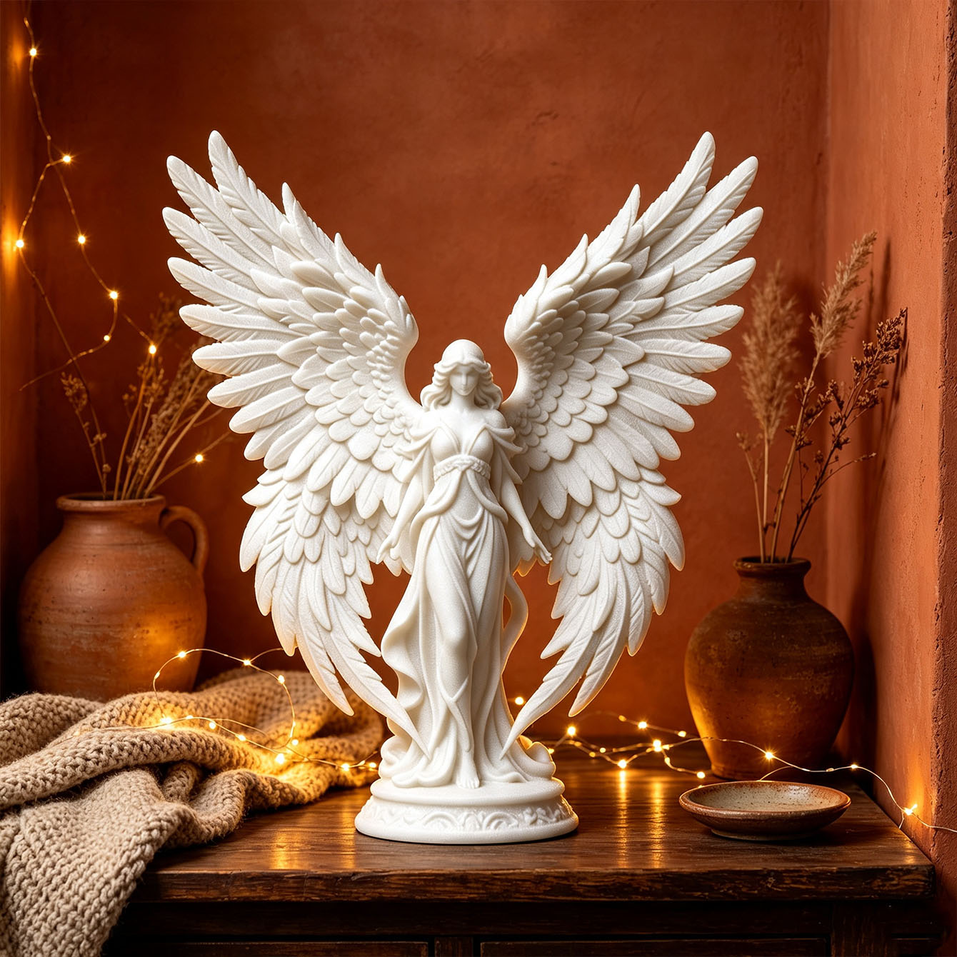 Resin Art Lamp - Ornement de guérison ange-déesse imprimé en