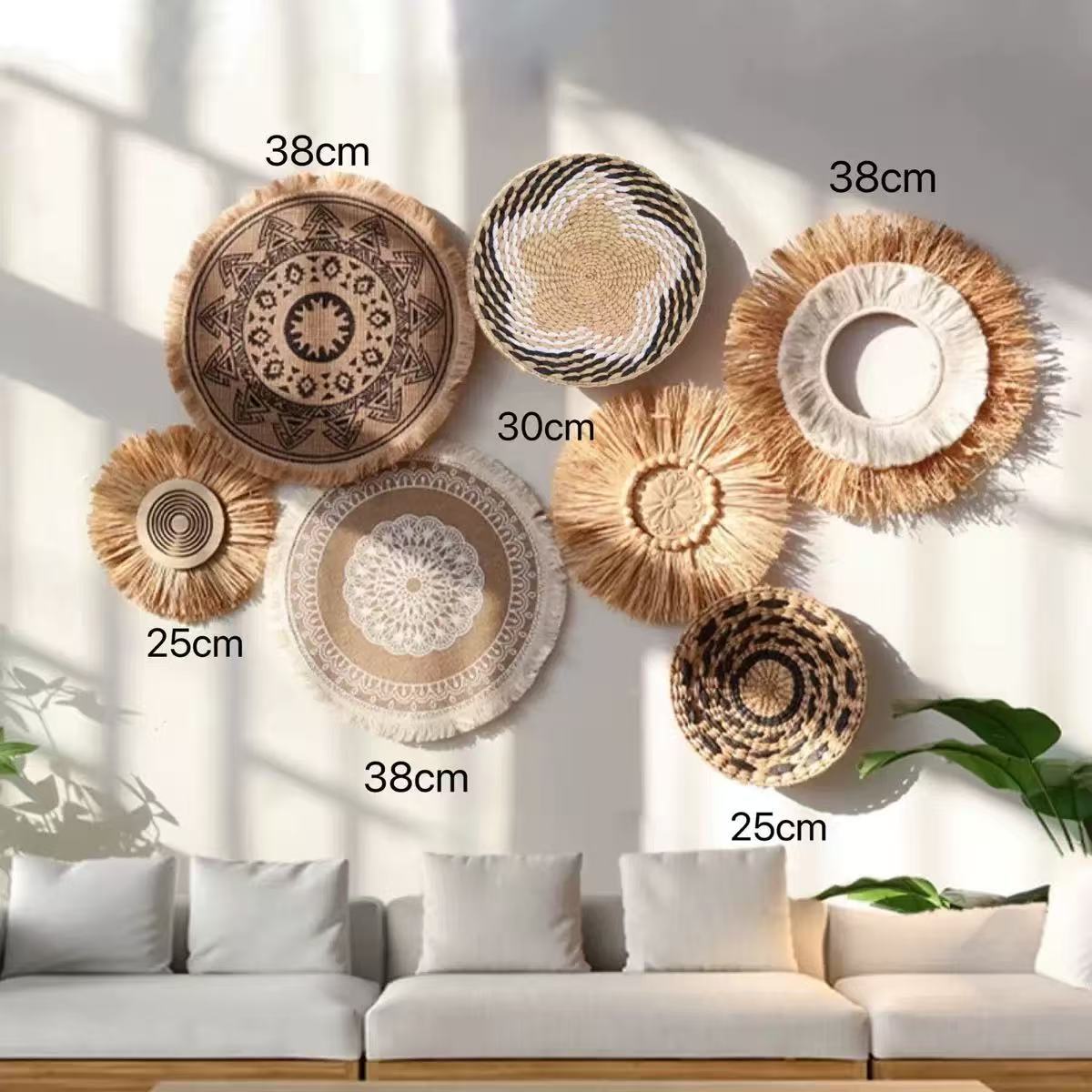 Resin Art Aesthetic - Décoration murale bohème en paille, tissage