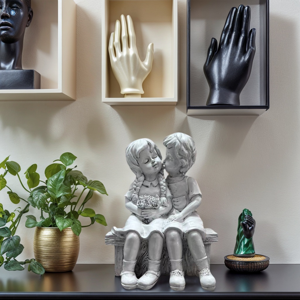 Resin Art Aesthetic - Statue en résine de petit garçon