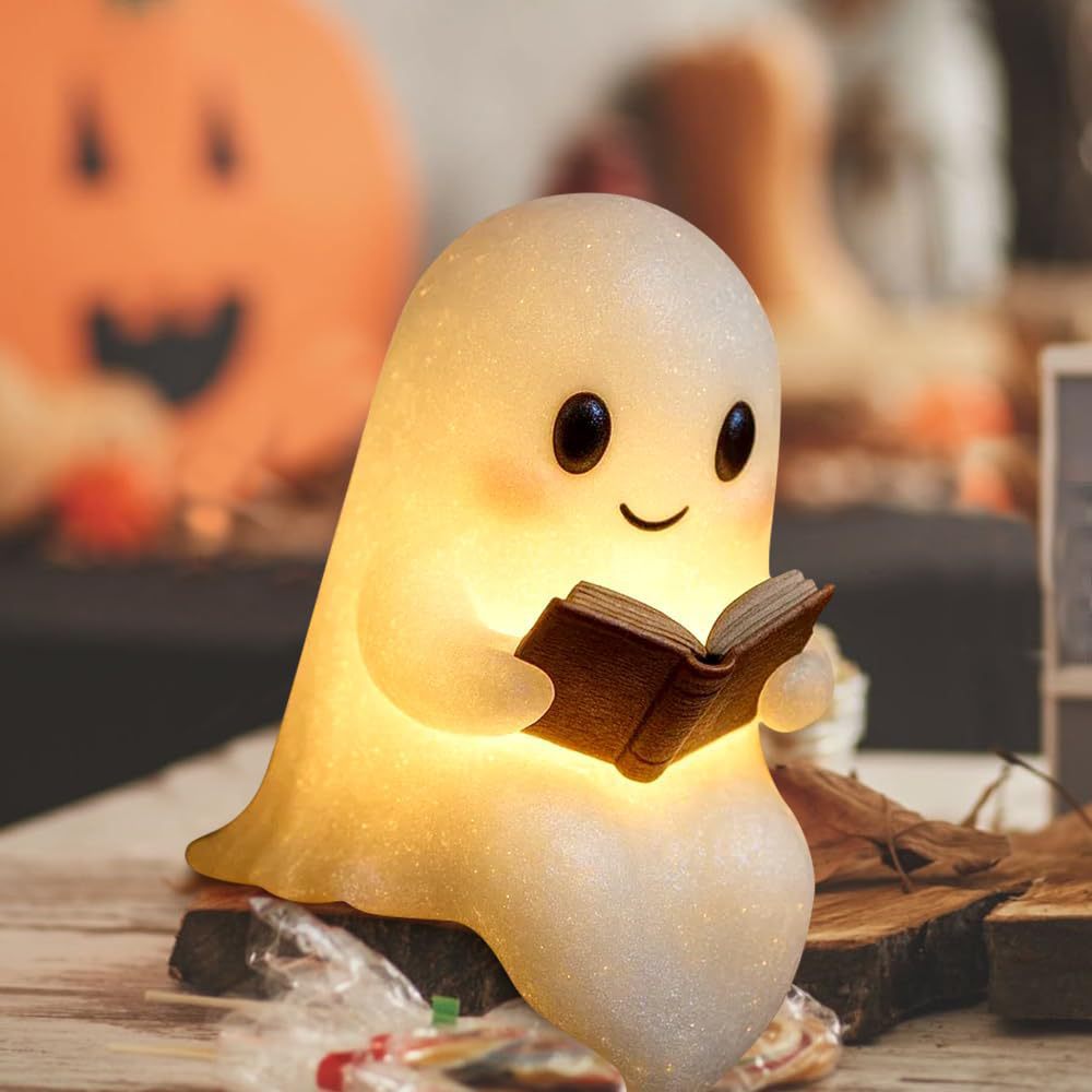 Nouveau mignon fantôme lecture - Resin Art Lamp avis et prix