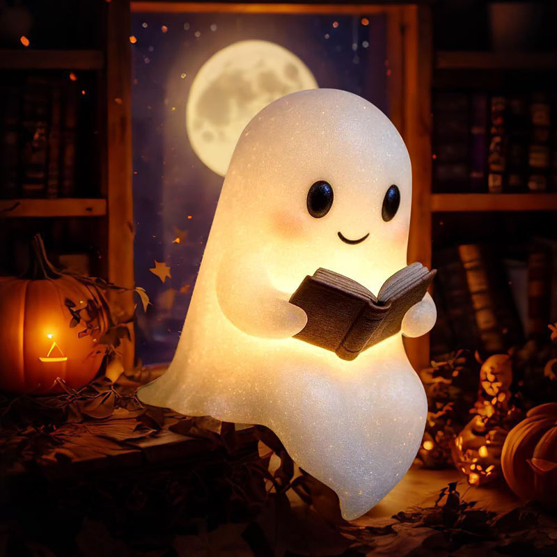 Nouveau mignon fantôme lecture - Resin Art Lamp avis et prix
